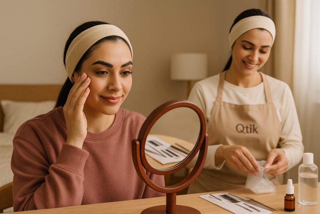 اکستنشن مژه در محل